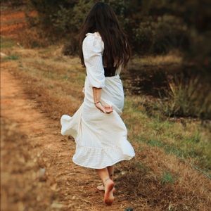 Brand New Shein mid length white milkmaid dress